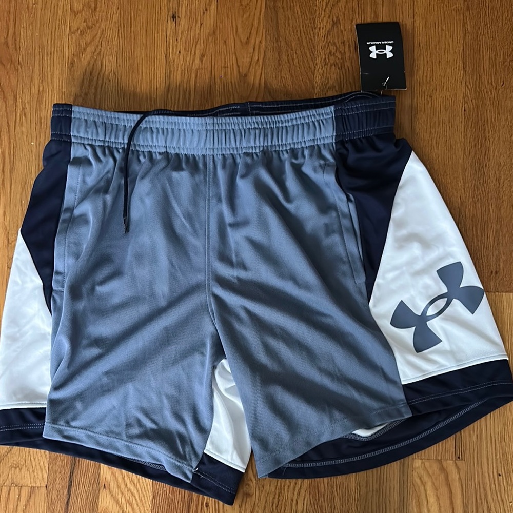 NWT Women’s Under Armour Navy, Gray and White Athletic Shorts